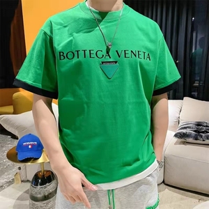 bottega veneta/葆蝶家bv绿三角标字母logo宽松短袖男休闲t恤女潮