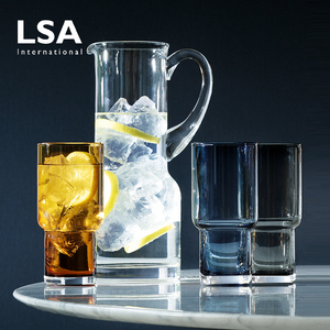 英国进口lsa 莫兰迪水晶玻璃水杯平底果汁饮料杯子冷水壶家用轻奢