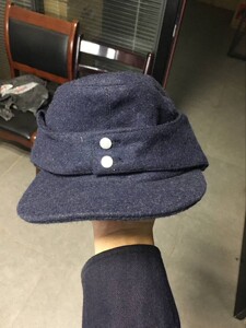 绝版 德军空中力量 蓝毛呢m43野战帽 山地帽 蓝色便帽【深蓝色】