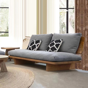 北欧进口手工棉麻布艺沙发侘寂风民宿沙发组合现代原生态实木家具