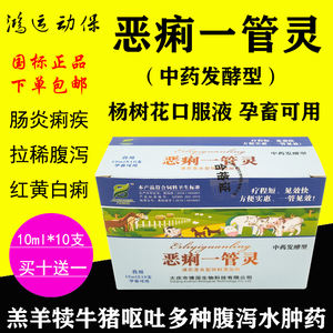 恶痢一管灵兽用杨树花口服保命液羔羊犊牛猪犬肠炎拉稀腹泻黄白痢