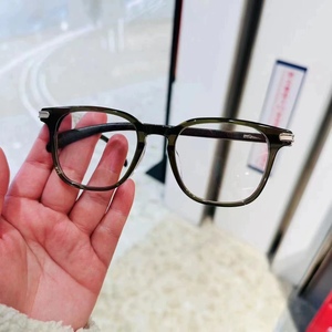 木九十MJ101FJ013方框透绿黑色眼镜框架可配近视眼镜正品木架
