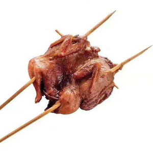 烧烤鹌鹑串5串*10包油炸特色小吃冷冻半成品户外碳烤食材腌制鹌鹑