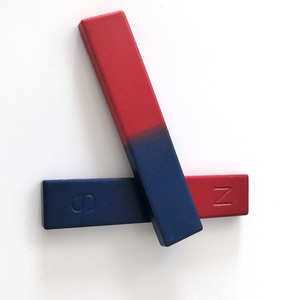包邮2只装教学磁铁10CM红蓝条形吸铁石 NS极实验磁铁 方形磁块