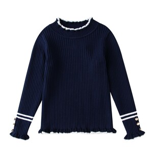 儿童花边领毛衣