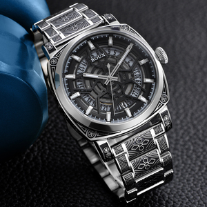 boux海鸥st2551机芯夜光机械男士镂空全自动轮毂手表蒸汽朋克日历