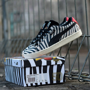 代购彪马 puma x paul stanley 50周年联名限定斑马纹男低帮板鞋