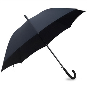 正品新品黑色雨伞长柄纯黑弯柄超大自动男士商务双骨加固结实大黑