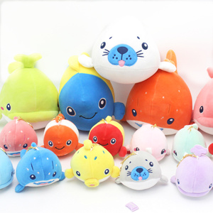 海洋动物鲨鱼鲸鱼海豚小丑鱼魔鬼鱼海狮毛绒玩具公仔玩偶儿童礼物