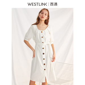 西遇2019夏季新款女装ins网红超仙泡泡袖连衣裙仙女裙夏1