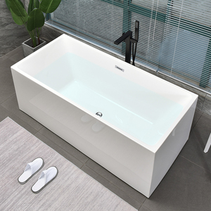 直角无缝对接独立式薄边浴缸欧式环保亚克力特价一体家用定制浴盆