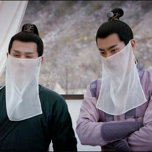 新款电视剧大唐女法医同款男面纱古装汉服超仙男士中国风绑带面纱