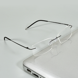 纯钛无框眼镜近视男可配有度数防雾无边框近视镜框架男款潮流眼睛