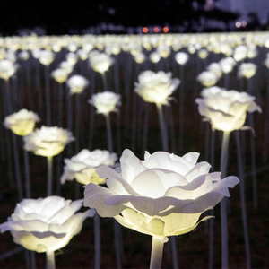 LED玫瑰花海灯 户外防水太阳能仿真发光 韩国香港插地芦苇广场灯