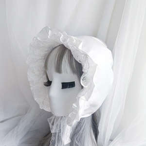 手作拍照baby蕾丝花边帽子lolita睡帽法式洛可可bonnet洛丽塔少女