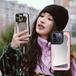 张俪同款联名款韩国女团波浪镜面适用于苹果14pro max手机壳iPhone13pro max保护套12全包防摔卡通13pro