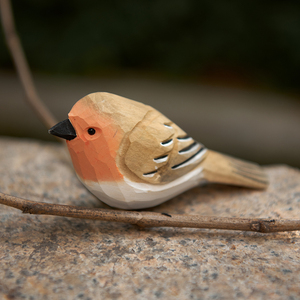 树艺家居小胖鸟木质摆件肥啾鸟木雕装饰品生日礼物客厅摆放卡通