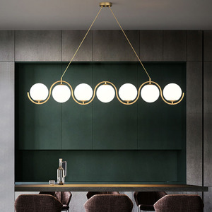 北欧几何简约现代餐厅吊灯 个性创意圆环形客厅卧室吧台儿童灯具