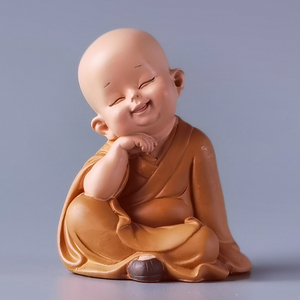 佛系禅意小和尚摆件迷你慧能古风茶几办公桌装饰品一禅趣日式沙弥
