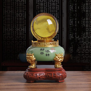 美卡瑞时来运转聚宝盆招财摆件水晶球摆设家居客厅酒柜玄关电视柜