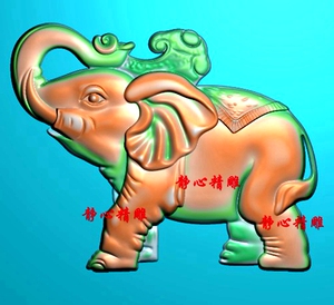 灰度图bmp浮雕图精雕图玉雕图木雕图jdp 46牌大象小象吉祥如意f97