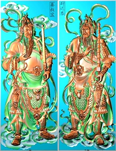 新门神一套秦叔宝和尉迟恭精雕浮雕图门神有线f337精雕图