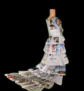 六一新款成人儿童亲子报纸diy时装走秀手工自制幼儿园环保演出服