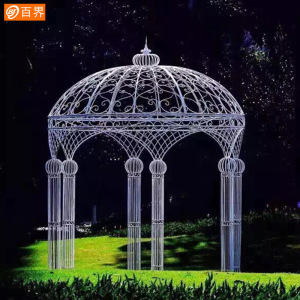 婚庆欧式铁艺亭子六柱蒙古包婚礼仪式亭户外铁艺景观亭子拱形花亭