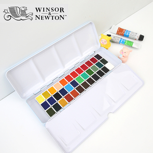 温莎牛顿水彩24色36色分装初学者写生套装36色固体手册可美甲颜料