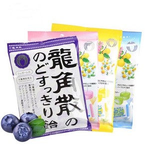 代购日本零食糖果 龙角散润喉糖 薄荷 蓝莓 蜜桃 西柚味袋装80g