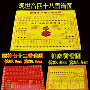纸香谱图图解大全家用仙家观世音四十八香谱香图财神七十二香谱图