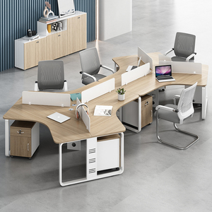 异形办公桌椅组合3/5/6六人位创意员工桌简约现代个性办公室桌子