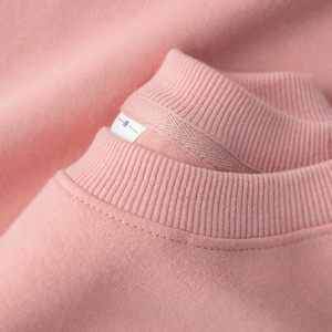 糖果色系~浅粉色圆领卫衣女樱花粉蜜桃色骚粉藕粉色打底上衣男秋