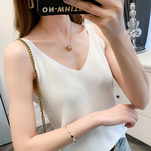 小背心西装打底针织冰丝吊带女上衣锁骨性感美背无袖职业内搭外穿