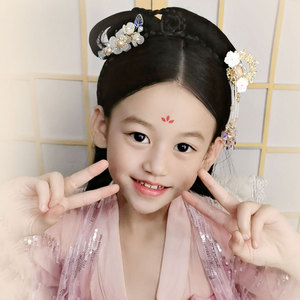 儿童假发古风可爱女童汉服明制仙气发箍发饰整套古装日常表演走秀