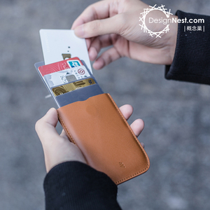 简约DAX层叠式抽拉卡包创意男式多卡位PU皮车缝线卡夹女信用卡片