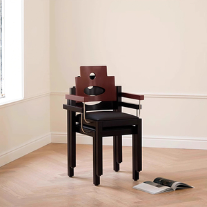 星藤福禄椅/法式中国风复古餐椅设计师实木餐厅酒店椅子书房家用