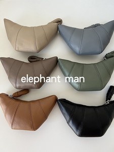 elephant man  进口自然羊皮迷你可爱 小可颂牛角包零钱包
