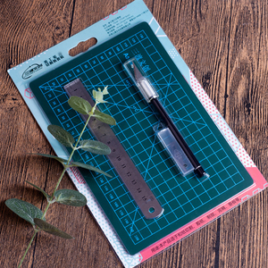 三渡手帐工具套装 胶带贴纸修边裁剪垫板笔刻钢尺手账手工用品