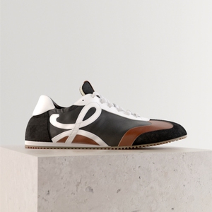 代购loewe罗意威阿甘鞋平底休闲芭蕾舞鞋拼色系带男女德训运动鞋