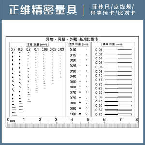 胸卡大小量规点规线规菲林软尺污点对比卡刮痕点线规外观 基准比