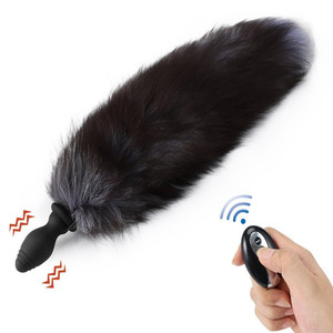 遥控震动女用后庭狐狸猫尾巴插件会动玩具肛塞跳蛋sm情趣道具性感
