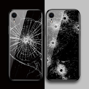 xs苹果xsmax手机壳玻璃硅胶套镜面防摔软原创意破碎裂恶搞怪趣味伪装