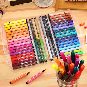 包邮得力水彩笔48色儿童可水洗彩笔36色绘画画笔幼儿园涂鸦笔套装