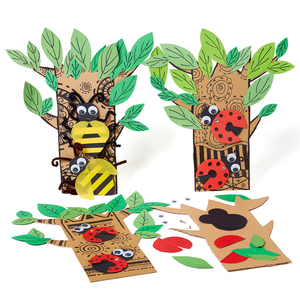 春天手工DIY大树与昆虫制作材料包儿童创意植树节美术涂色粘贴画