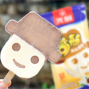 光明奇形娃娃香草味 巧克力味雪糕冰淇淋冷饮大脸娃冰激凌棒冰5支