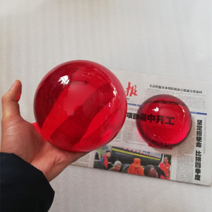 水晶半球 贴片红色平底半圆 实心玻璃半球彩色玻璃半球放大镜镇纸