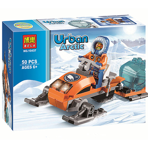 乐高警察城市系列极地探险北极雪地摩托车拼装积木玩具博乐10437