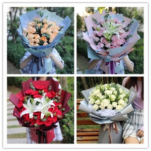 33朵玫瑰花束同城青岛鲜花店速递生日结婚纪念日情人节送花上门