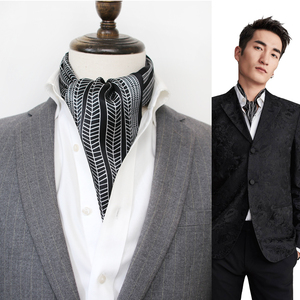 双面真丝男士领巾冬季西装衬衫长方巾丝巾复古桑蚕丝围巾品质好货